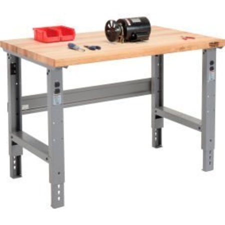 GLOBAL EQUIPMENT 48 x 30 Adjustable Height Workbench C-Channel Leg - Maple Square Edge - Gray 183149